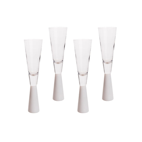 Flute White Champagne Glasses - Set of 4 Model: TOV-T68859