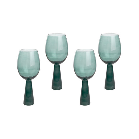 Rose Green Wine Glasses - Set of 4 Model: TOV-T68861