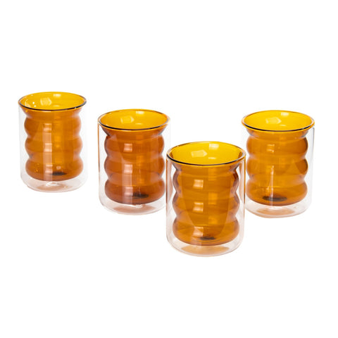 Waves Amber Water Glass - Set of 4 Model: TOV-T68863