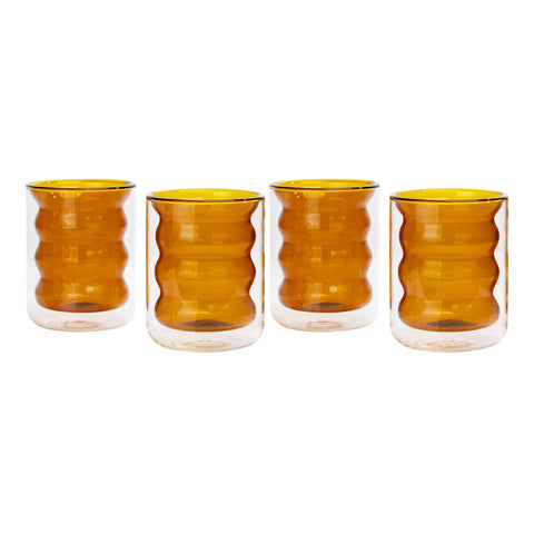 Waves Amber Water Glass - Set of 4 Model: TOV-T68863