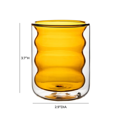 Waves Amber Water Glass - Set of 4 Model: TOV-T68863
