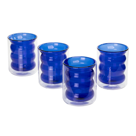 Waves Blue Water Glass - Set of 4 Model: TOV-T68864