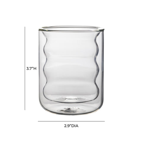 Waves Clear Water Glass - Set of 4 Model: TOV-T68865