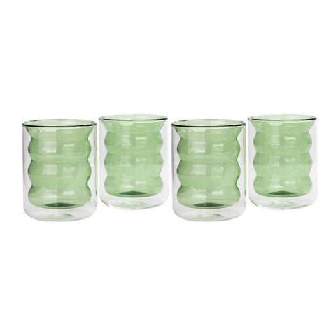 Waves Green Water Glass - Set of 4 Model: TOV-T68866