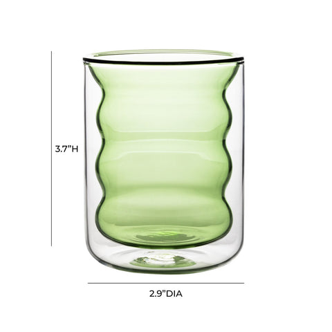 Waves Green Water Glass - Set of 4 Model: TOV-T68866