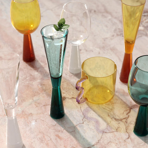 Lottie Amber and Pink Water Glass - Set of 4 Model: TOV-T68870