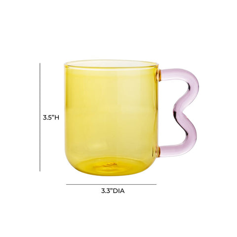 Lottie Amber and Pink Water Glass - Set of 4 Model: TOV-T68870