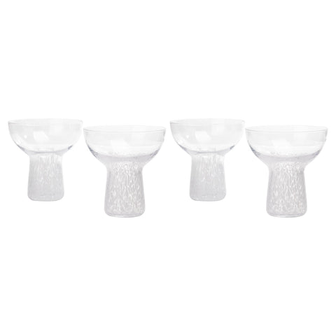 Dottie Clear White Dots Cocktail Glass - Set of 4 Model: TOV-T68872