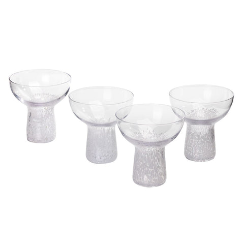 Dottie Clear White Dots Cocktail Glass - Set of 4 Model: TOV-T68872