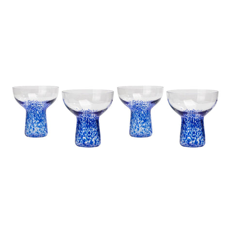 Dottie Blue Dots Cocktail Glass - Set of 4 Model: TOV-T68873