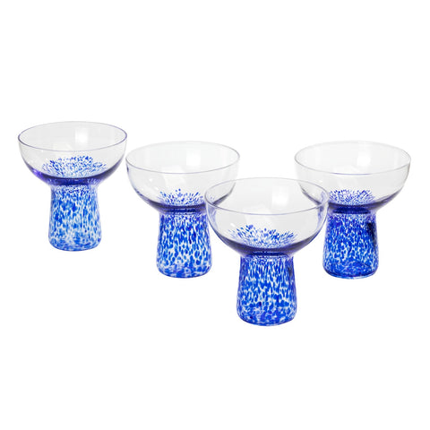 Dottie Blue Dots Cocktail Glass - Set of 4 Model: TOV-T68873