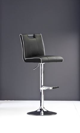 Modrest T 1214 Modern Black Leatherette Bar Stool Model VGCBT1214-BLK
