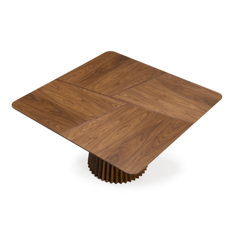 Modrest Platte Mid Century Modern Walnut Square Dining Table Model VGMA-MIT-5460-WAL