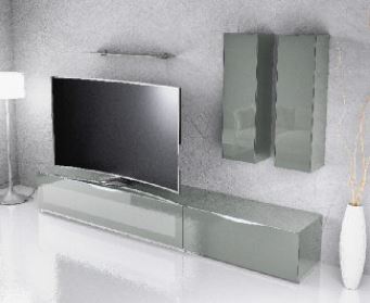 Modena Grey Entertainment Center With Led Lighting Model VGMUMO204-GR
