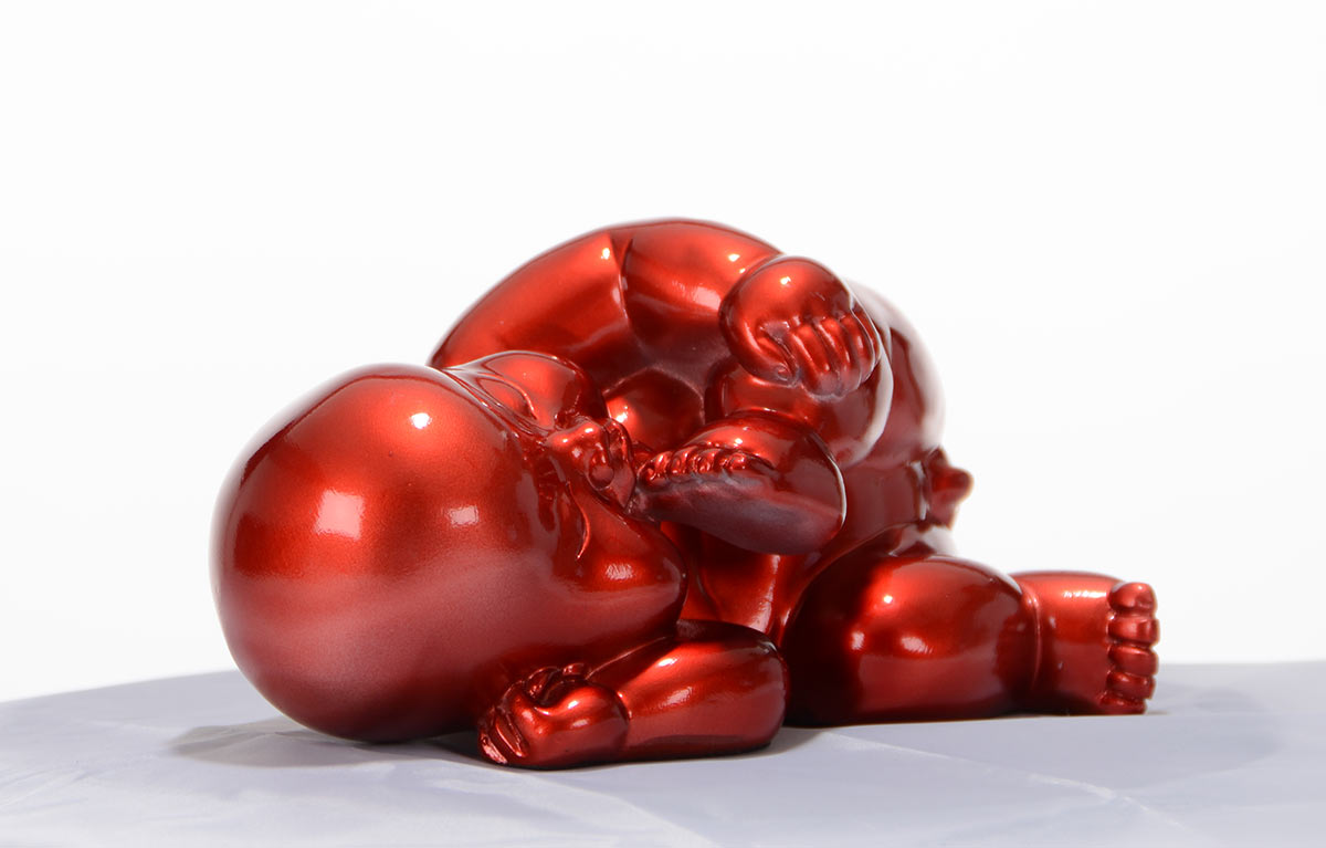 Xd0054 Modern Red Baby Playing Sculpture Model VGTH-XD0054-RED