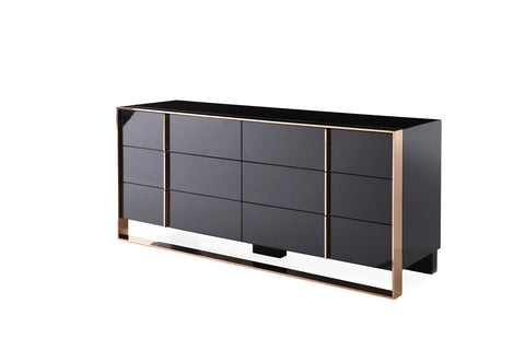 Nova Domus Cartier Modern Black & Rosegold Bedroom Set Model VGVCCARTIER-SET