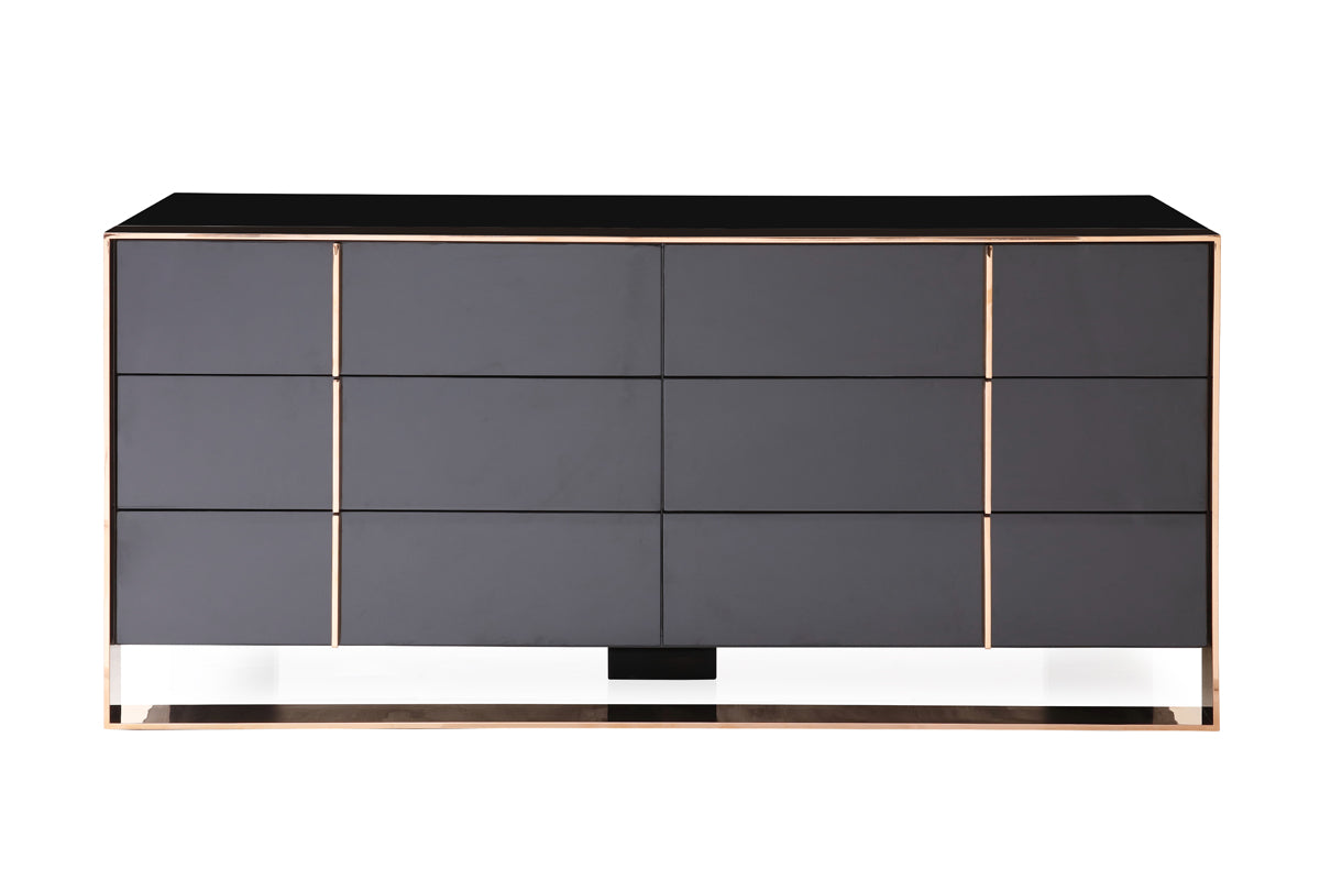 Nova Domus Cartier Modern Black & Rosegold Bedroom Set Model VGVCCARTIER-SET