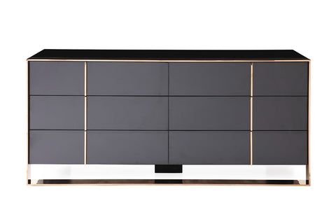 Nova Domus Cartier Modern Black & Rosegold Bedroom Set Model VGVCCARTIER-SET