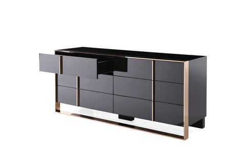 Nova Domus Cartier Modern Black & Rosegold Bedroom Set Model VGVCCARTIER-SET