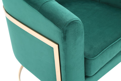 Modrest Trask Modern Green Velvet & Rosegold Accent Chair By VIG Furniture