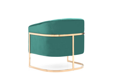 Modrest Trask Modern Green Velvet & Rosegold Accent Chair By VIG Furniture