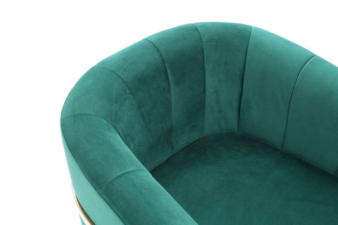 Modrest Trask Modern Green Velvet & Rosegold Accent Chair By VIG Furniture