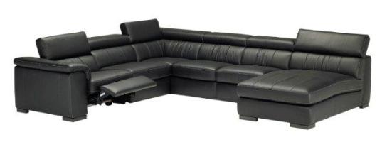 A485 Natuzzi Black Sectional Sofa Model VGNATUZZIA485