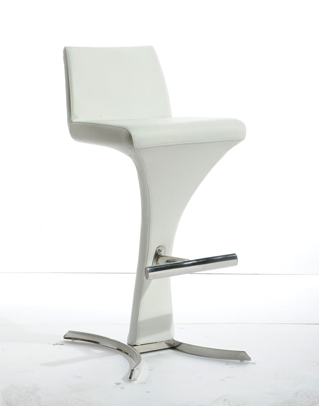 Modrest Ascella Modern White Leatherette Bar Stool Model VGOBA99-P-WHT