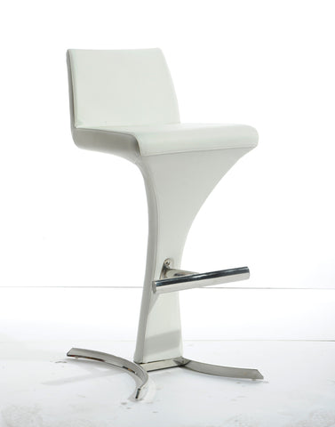 Modrest Ascella Modern White Leatherette Bar Stool Model VGOBA99-P-WHT