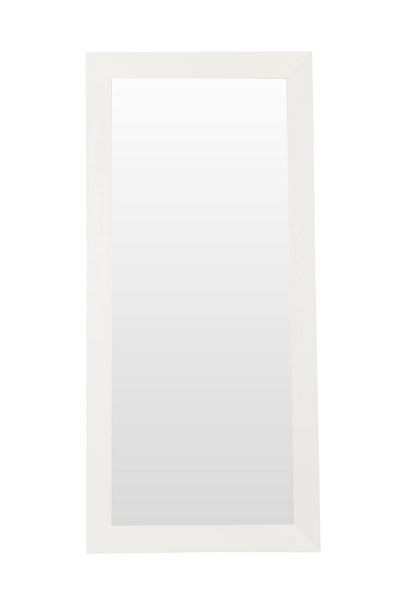 A&X Regal - Modern White Crocodile Floor Mirror