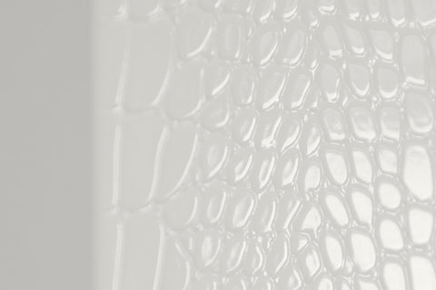 A&X Regal - Modern White Crocodile Floor Mirror