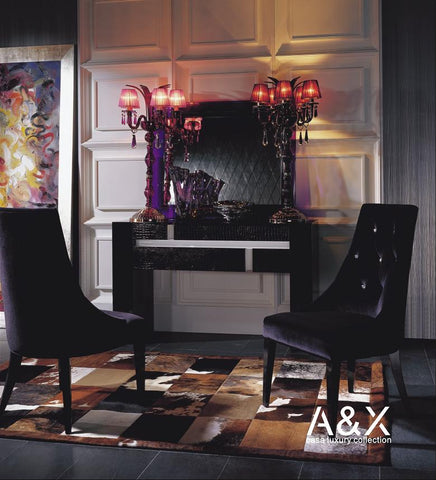 A&X Charlotte Black Velour Dining Chair (Set of 2) By VIG Furniture