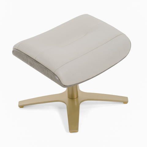 Divani Casa Abrons Mid Century Modern Light Grey Leather Lounge Chair & Ottoman Model VGKK-A928-LTGRY