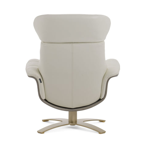 Divani Casa Abrons Mid Century Modern Light Grey Leather Lounge Chair & Ottoman Model VGKK-A928-LTGRY