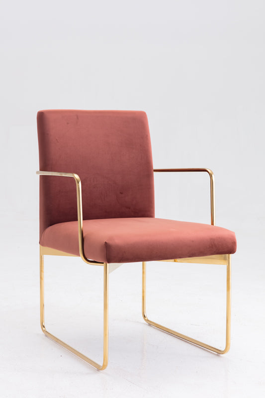 Modrest Thelen Modern Copper Fabric & Gold Dining Chair By VIG Furniture