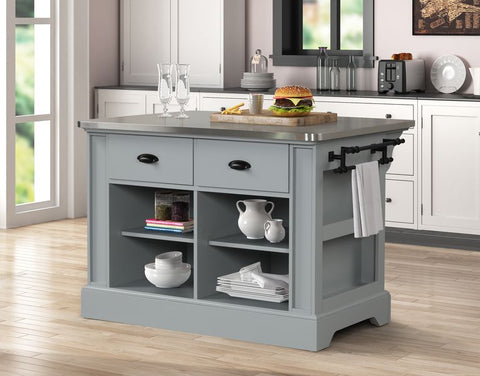 ACME Urrur Gray Finish Urrur Kitchen Island Model AC00187