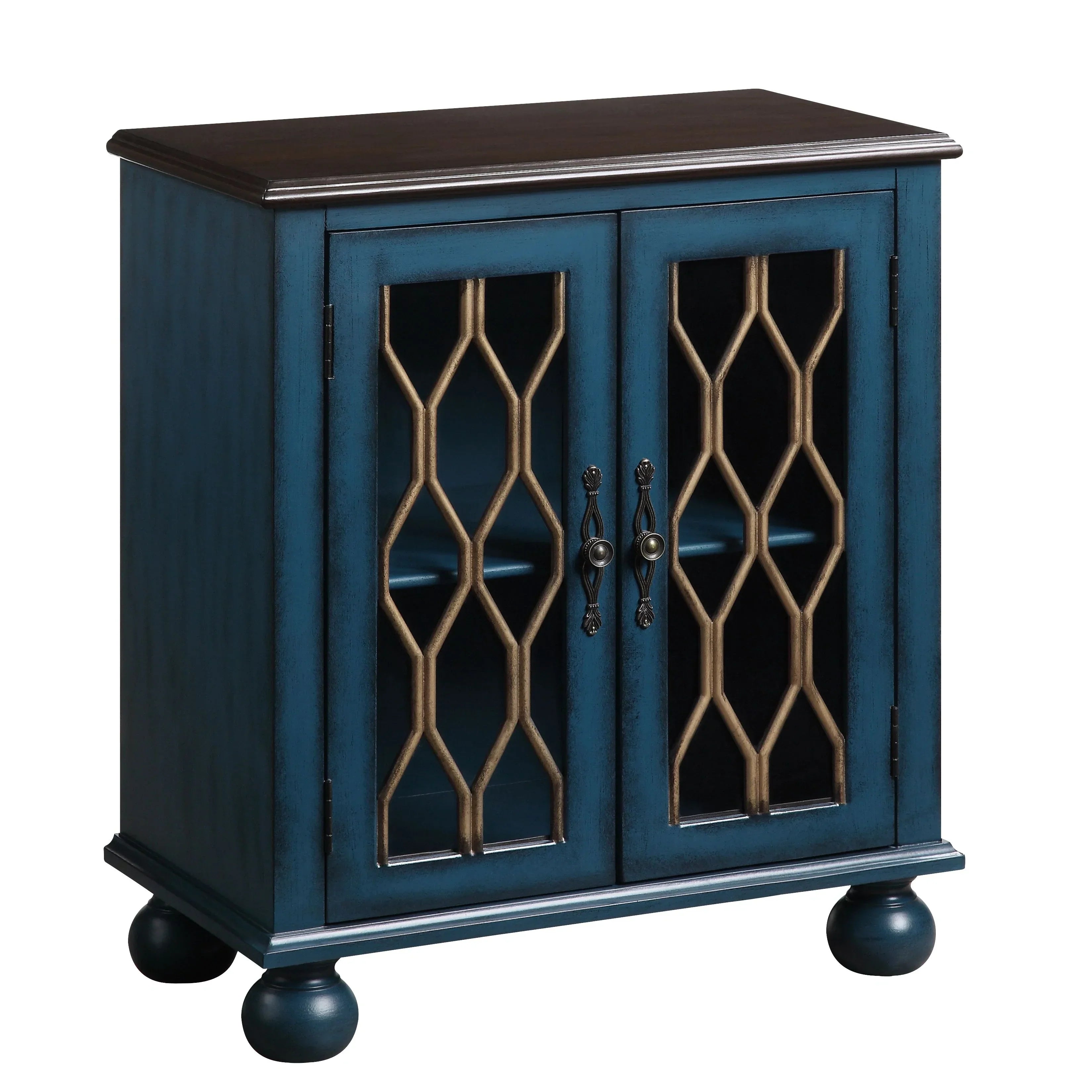 Lassie Antique Blue Finish Accent Table Model AC00195 By ACME Furniture