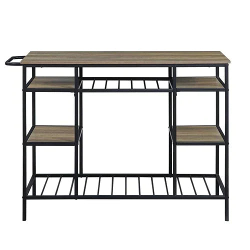 Lona Rustic Oak & Black Finish Kitchen Island Model AC00325 By ACME Furniture