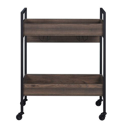 ACME Jerrick Walnut & Black Finish Jerrick Kitchen Island Model AC00326