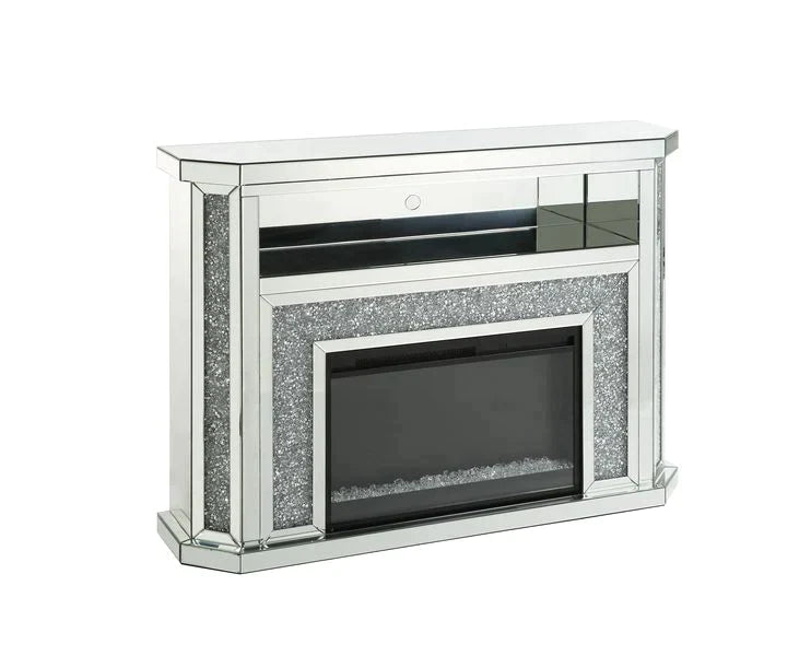Noralie Mirrored & Faux Diamonds Fireplace Model AC00508 By ACME Furniture