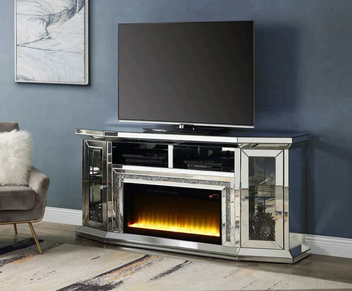 Noralie Mirrored & Faux Diamonds TV Stand Model AC00517 By ACME Furniture