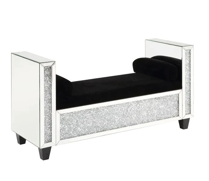 Noralie Mirrored & Faux Diamonds Bench Model AC00528 By ACME Furniture