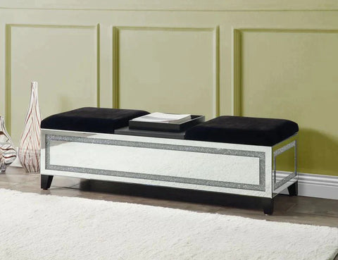 Noralie Mirrored & Faux Diamonds Bench Model AC00533 By ACME Furniture