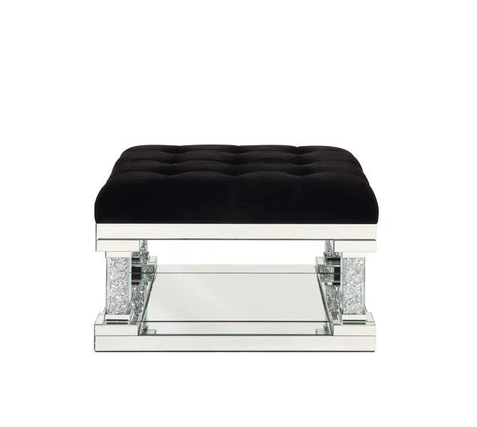 Noralie Mirrored & Faux Diamonds Ottoman Model AC00537 By ACME Furniture