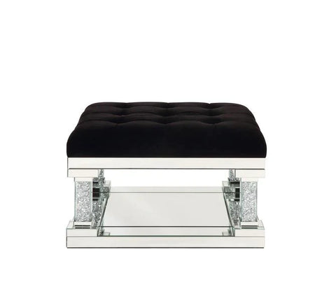Noralie Mirrored & Faux Diamonds Ottoman Model AC00537 By ACME Furniture