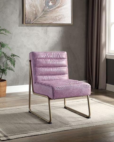 Loria Wisteria Top Grain Leather Accent Chair Model AC00657 By ACME Furniture