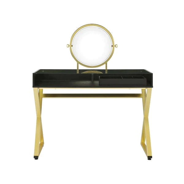 Coleen Black & Gold Finish Vanity Desk Model AC00669 By ACME Furniture