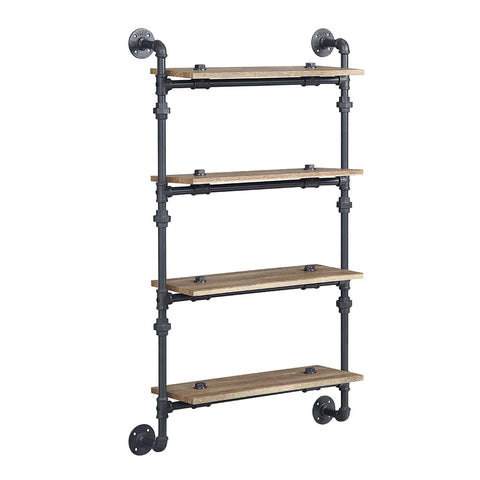 Brantley Oak & Sandy Black Finish Wall Shelf Model AC00737 By ACME Furniture