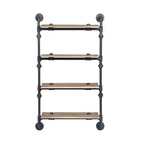 Brantley Oak & Sandy Black Finish Wall Shelf Model AC00737 By ACME Furniture