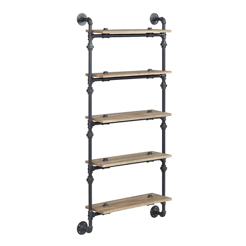Brantley Oak & Sandy Black Finish Wall Shelf Model AC00738 By ACME Furniture